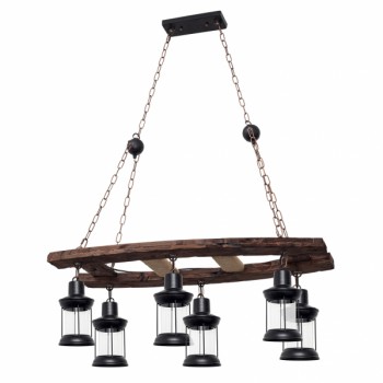 Distribuidor - Lâmpadas Diversas | Lâmpadas Rústicas | COLGANTE RUSTICO CORTIJO 6XE27 MARRON Ref: 124496102